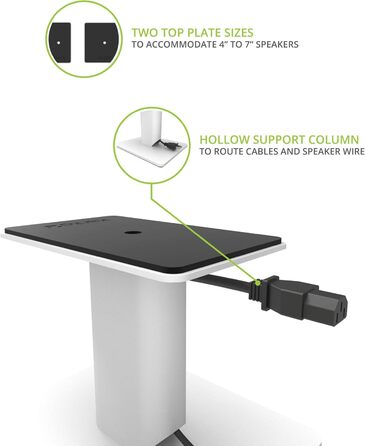 Підставки для акустичних систем Kanto SP6HD | 183 см | Білі | Для середніх/великих колонок та студійних моніторів | Обертові пластини, приховані кабелі