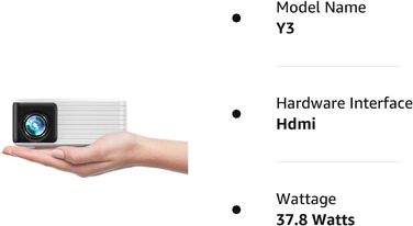 Міні проектор YOTON Y3 Beamer Klein: 1080P, 15000 люмен, для домашнього кінотеатру, HDMI/USB/Phone/PS5, Zoom, ідеальний для дітей (чорний)