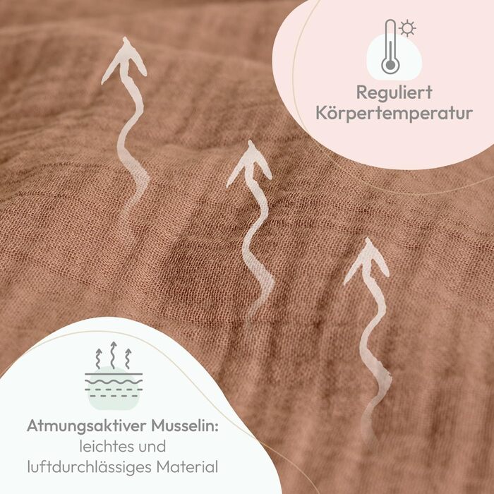 Бетлічна постільна білизна Laleni з бавовняного мусліну 80x80 + наволочка 35x40 см - комплект сертифікований Oeko-TEX, літня, колір мідний