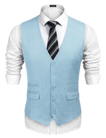 Костюм чоловічий Coofandy, приталений, для весілля (блакитний, XL)