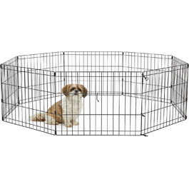 New World Dog Playpen & Exercise Pen - No Door, Black E-Coating, 61x76cm (61x61x18in)