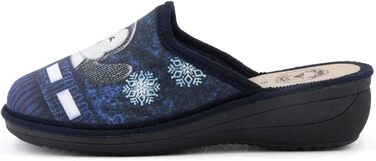 Тапочки жіночі JOMIX Winter Hausschuhe, зручні, італійські, для дому (40 EU, колір: темно-синій)