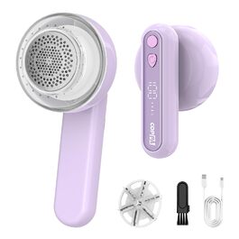 Електричний триммер для одягу Fusselrasierer: 6 лез, 3 швидкості, перезаряджається, з індикатором заряду, для пуловерів та одягу, фіолетовий