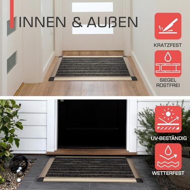 Aluminum Outdoor Doormat - 50x80cm - Rust-Proof, Non-Slip - Champagne Gold