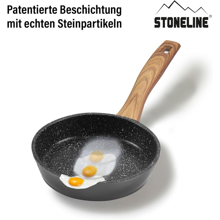 STONELINE сковорода Back to Nature 28 см, Made in Germany, антипригарне покриття з натуральним каменем, для всіх типів плит (вкл. індукція), смаження без жиру