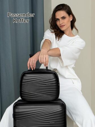 Набір ультралегких валіз Pactastic з жорстким корпусом, 3 предмети, Black Metallic, розмір XS