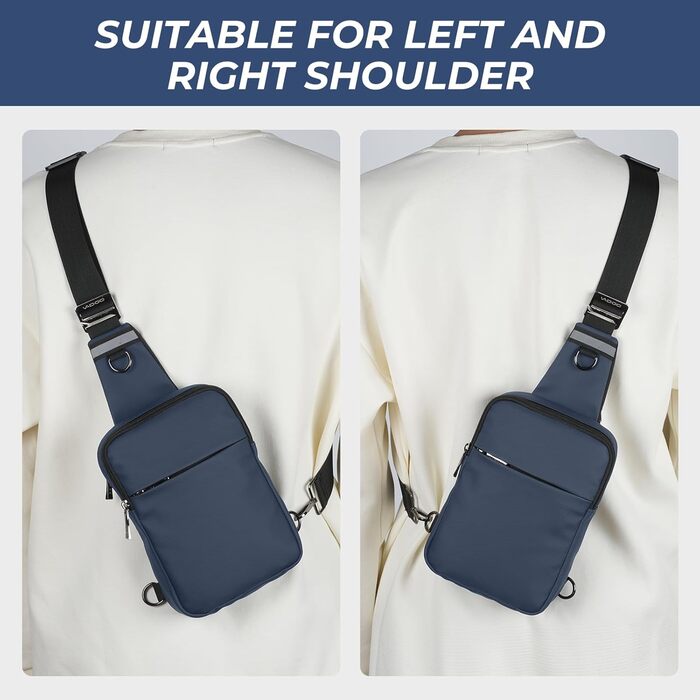 Сумка на груди Broadream, водонепроникна, для чоловіків та жінок, RFID-захист, для активного відпочинку та туризму (B-блакитний)