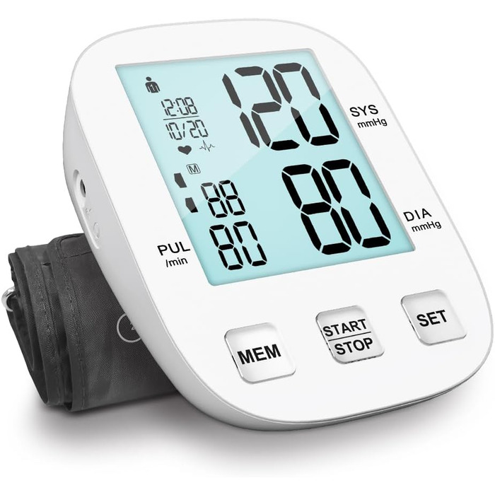 Тонометр на плече BP Blutdruckmessgerät: цифровий тонометр з регульованою великою манжетою 22-42 см, HOLFENRY тонометр на зап'ястя для дорослих та літніх людей