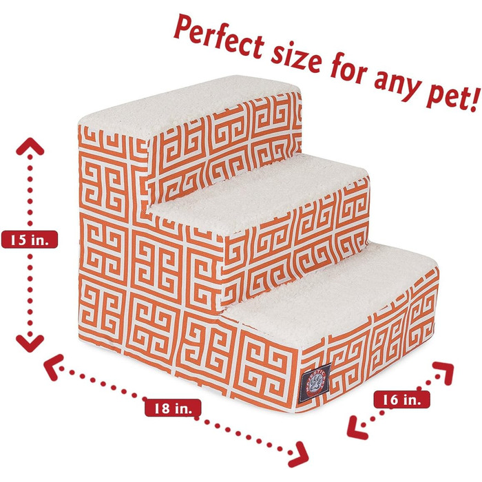 Сходинка для тварин Majestic Pet 3-ступенева блакитно-бірюзова з візерунком ланцюгів, для котів та собак