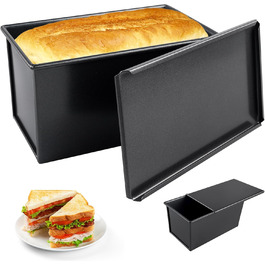 Форма для випікання хліба з кришкою BORDEAG, антипригарна прямокутна 22.8x12.3x11 см, аксесуари для випічки, для хліба і тосту