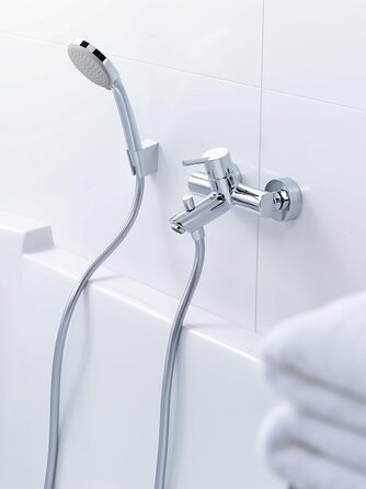 hansgrohe Croma 100 Showerhead incl. showerhead holder, 4 spray patterns, Chrome (3 spray patterns)