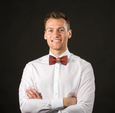 Метелик шкіряний чоловічий Leinen Accessories помаранчевий (тільки метелик)