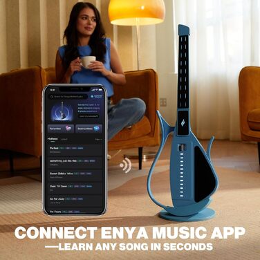 Smart-гітара Enya з генератором акордів, драм-машиною та басовою лінією. 20 звуків інструментів (електрогітара, акустична електрогітара, цифрове піаніно). Інтерактивні схеми акордів через додаток (модель Pick, Blue)
