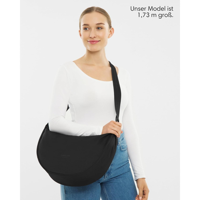 Сумка через плече LARKSON Solveig Medium бежева (Taupe) 8л – Водовідштовхувальна напівмісячна сумка Moon Bag для жінок та чоловіків