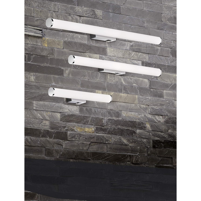 lightling LED Wall Light/Bathroom Light/Mirror Light Leo, Protection Class IP44, in matte black metal, 80.4 x 5.5 x 8.5 cm (80 cm)