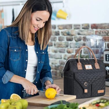 Термосумка Lekesky для жінок: ізольована ланч-бокс, 11 л, чорна