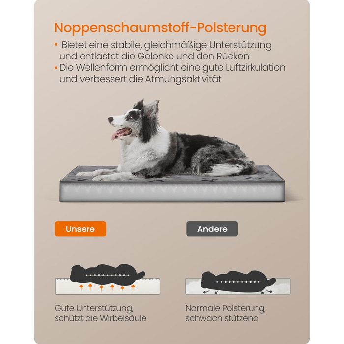 Крізь для собак Feandrea, розмір M, 76 x 51 x 8 см, водовідштовхувальний, для маленьких та мініатюрних собак, сірий, PGW241G01