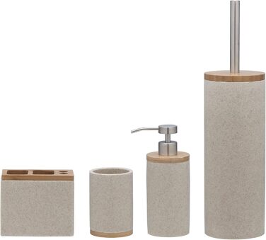 Підставка для електричної зубної щітки Sealskin Grace, для зберігання насадок та пасти, пісок, полірезин, 6 x 12.3 x 10.2 см