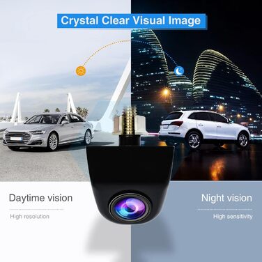 Автомобільна HD камера заднього виду PARKVISION, 142° широкий кут, нічне бачення, металевий корпус, паркувальні лінії, чорна