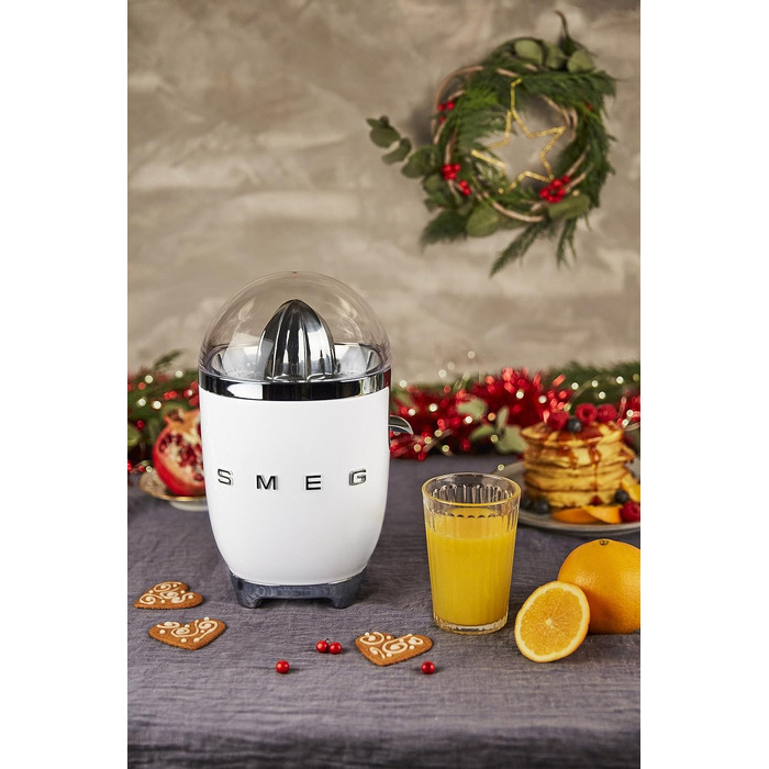 Електрична соковижималка для цитрусових Smeg CJF11CREU, 70 Вт, біла