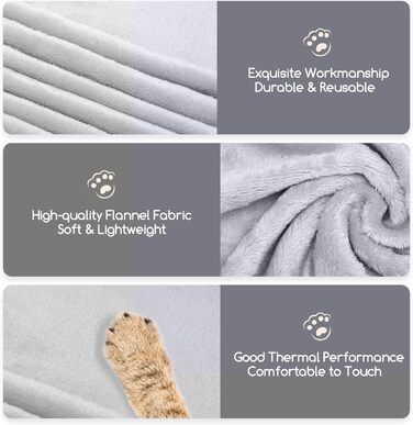 М'яка флісова ковдра для собак Nobleza, 160x100 см, сіра