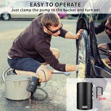 12V Portable Outdoor Shower, Outdoor Shower, Camping Shower with 4400mAh Battery USB Charging Powered Shower Pump for Camping, Hiking, Travel, Garden, Beach, IPX7 Waterproof