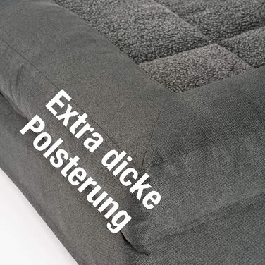 JAMAXX Преміум Софа для собак 2-в-1 - Ортопедична подушка з Memory Foam, Знімні подушки та чохол, Матеріал: Лямбсфур/Шерпа, PDB3014 (L) 120x90 антрацит
