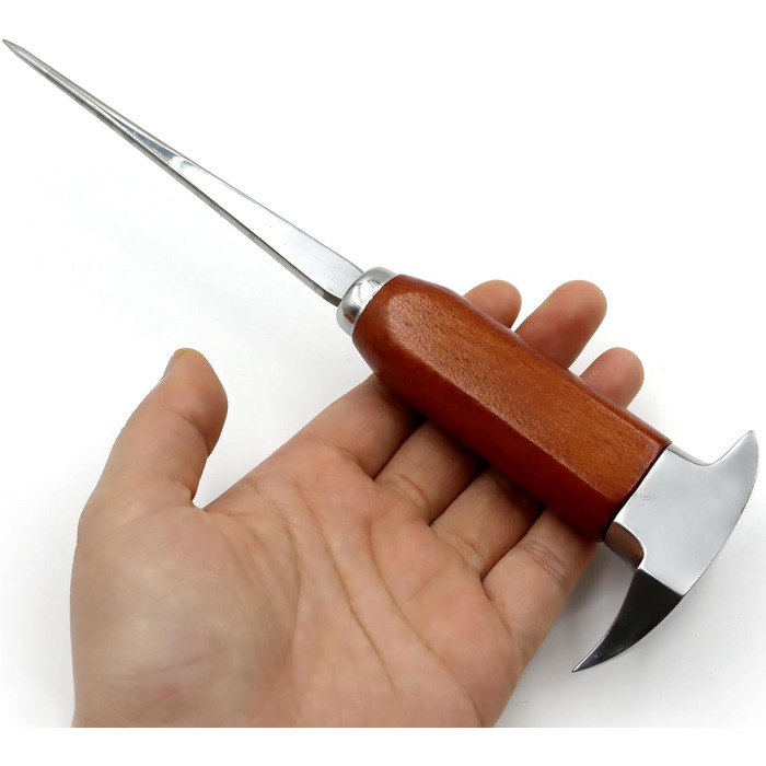 Stainless steel ice pick, ice pick for breaking ice, ice pick with wooden handle, ice pick for kitchens, bars, bartenders, best ice carving tools (long)