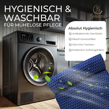 Bath Pillow incl. Wash Bag - Ultimate Comfort and Relaxation with Latest Air Mesh Technology - Bath Cushion for Bathtub with 7 Strong Suction Cups - Neck/Head Pillow (dark blue)