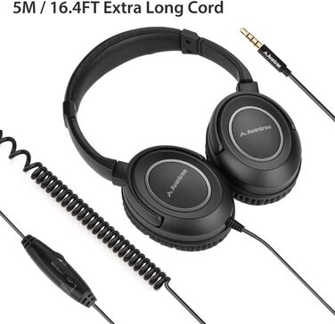 Навушники Avantree HF039 Over Ear для телевізора з довгим кабелем (5м), HiFi стерео, 3.5mm аудіовихід, регулювання гучності