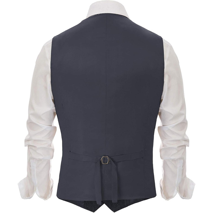 Жилет чоловічий Paul Jones з візерунком 'риб'яча перетинка', твід, вузький комір, приталений крій, розмір XL, A-navy блакитний