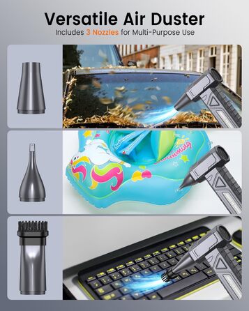 Електричний повітряний пилосос для чищення ПК - Air Duster 200000 RPM, 4-ступенева регулювання, акумуляторний міні-фен, для клавіатури, дому, авто