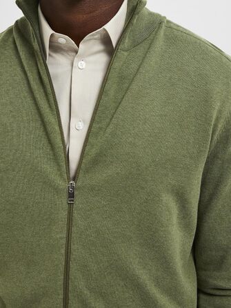 Світшот Selected Hoe з капюшоном на блискавці, розмір L, колір Vineyard Green (світло-зелений)