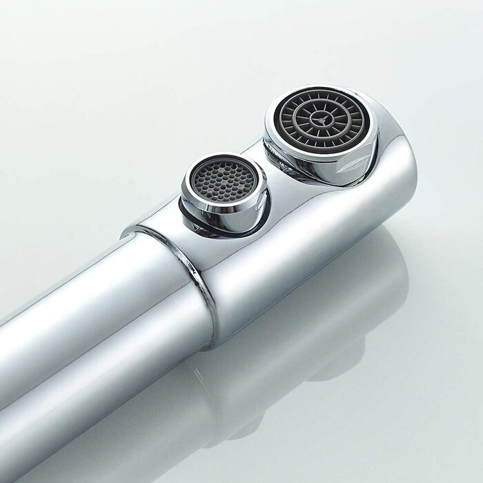 Кухонний змішувач 3-в-1 з обертанням 360° з нержавіючої сталі, з двома ручками, для фільтрації води, гарячої та холодної води, високого тиску, 3 шланги по 50 см