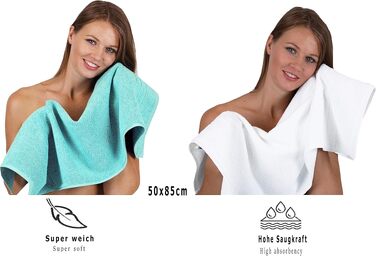 Набір махрових рушників Betz Deluxe 8 предметів, 100% бавовна, антрацит та бірюзовий (2 банні, 2 душові, 2 гігієнічні, 2 для рук)