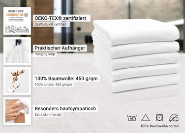 ZOLLNER 5-Piece Bath Towel Set, Bath Towels, 100x150 cm, Cotton, White 100 x 150 cm