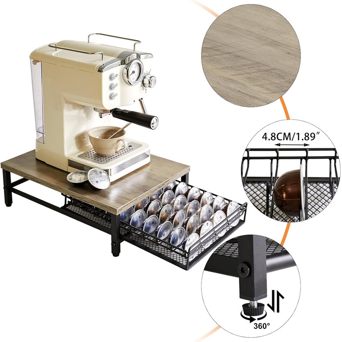 Організатор для капсул кави Nespresso IBUYKE, 80 капсул, TCJ102H, сірий