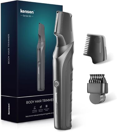 Триммер для тіла Kensen V-подібний чоловічий для гоління інтимної зони. Вологостійкий тілотриммер з насадками для ніг, грудей, пахв та зони бікіні.