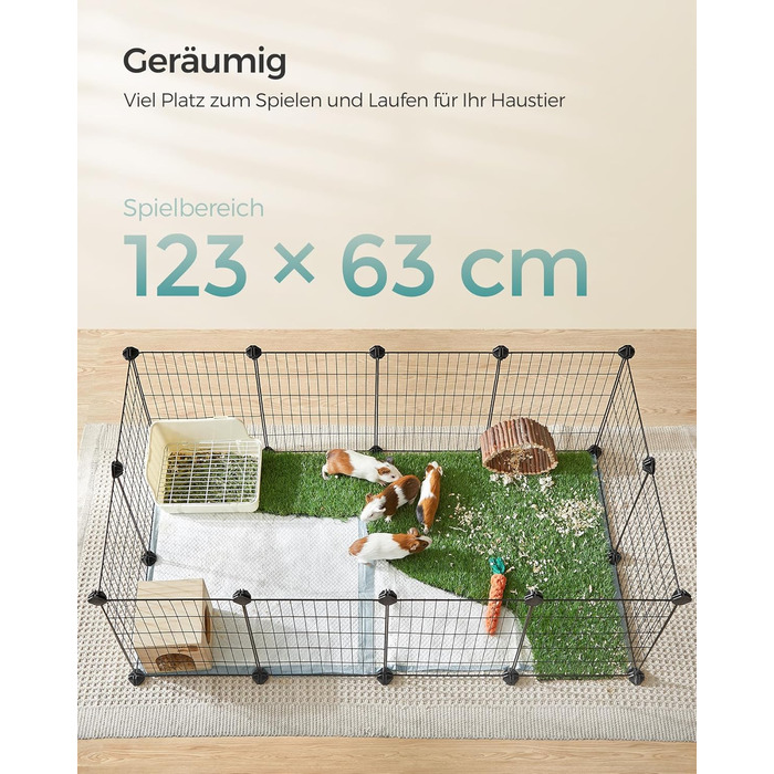 Клітка для дрібних тварин SONGMICS LPI01H, металева сітка, 123 x 63 x 41 см, чорна