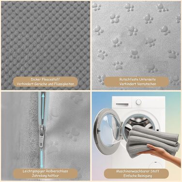 Сходинка для собак Niubya, 62 см, 5 сходинок, для котів та собак, для літніх та поранених тварин, знімний чохол, високощільний пінопласт (сірий)