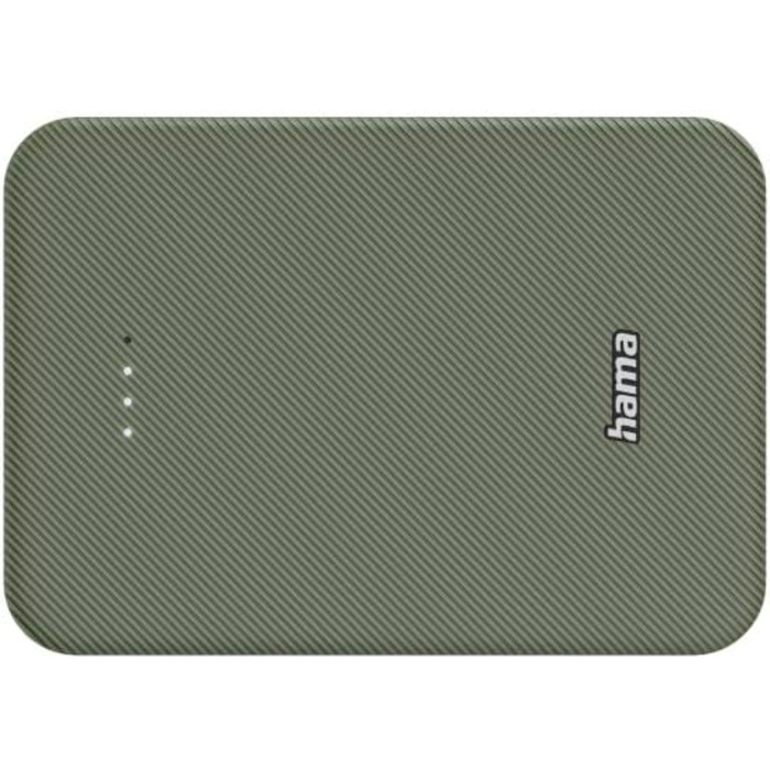 Powerbank Hama Colour 10 10000mAh: зелений, USB-C, USB-A, LED дисплей, портативний зарядний пристрій