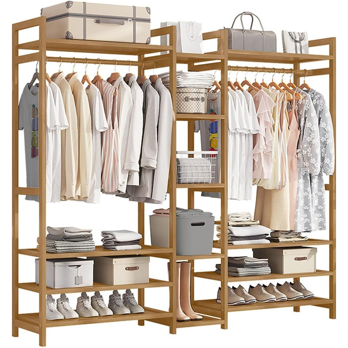 Підставка для одягу, вільна, багатофункціональна, для спальні, стабільна, містка, для підвішування одягу, легка збірка, з вішалкою 170 x 30 x 150 см