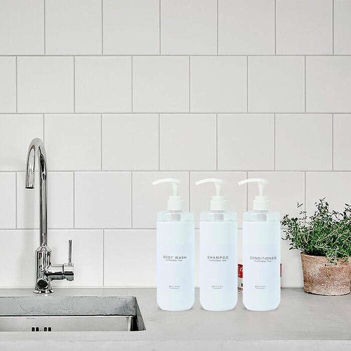 Набір дозаторів для душу Goyiseе, 3 шт. з пластику сірого кольору для мила та шампуню, аксесуари для ванної кімнати