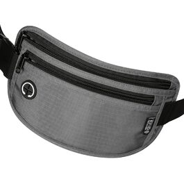 Чоловіча та жіноча поясна сумка Vinato з захистом від крадіжок та RFID, сіра. Ідеальна для подорожей, фестивалів, спорту та зберігання документів.