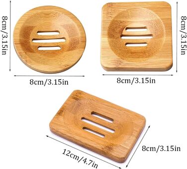 6 шт. мильниця з бамбука, дерев'яна ручна мильниця, мильниця з натурального бамбука, підходить для ванної кімнати, для зберігання мила (колір: коричневий)