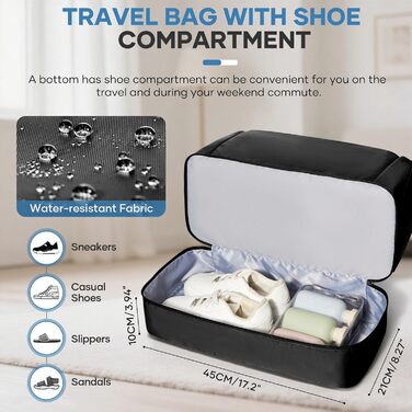 Спортивна сумка для жінок 45x36x20 см Easyjet Handgepäck: водонепроникна дорожня сумка, сумка для плавання, фітнесу, тренувань, з відділенням для взуття, L2-зелена, A04-армійсько-зелена (C01-чорна)