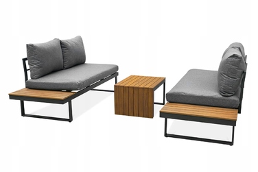 Комплект садових меблів Focus Garden, метал, сірий, 3 предмети