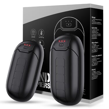 Грілки для рук, акумуляторні, багаторазові, магнітні, електричні, 7 годин тепла, 3 режими, температура до 56°C, зарядка USB-C, для синдрому Рейно, гольф, активний відпочинок, зимова техніка, 2 шт.