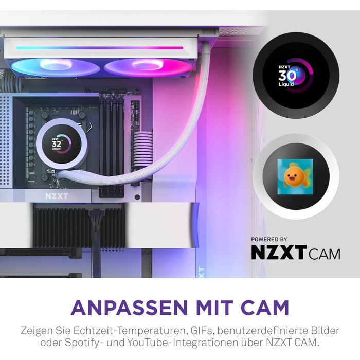 NZXT Kraken: Система водяного охолодження CPU з LCD-дисплеєм – 280 мм, Чорний
