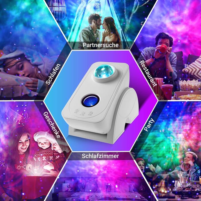 Blubbel LED Star Sky Projector, Wi-Fi Star Projector, 3D Galaxy Lamp Night Light, App/Voice Control, Star Projector, Star Light Galaxy, Alexa/Google Compatible, Baby, Kids, Bedroom